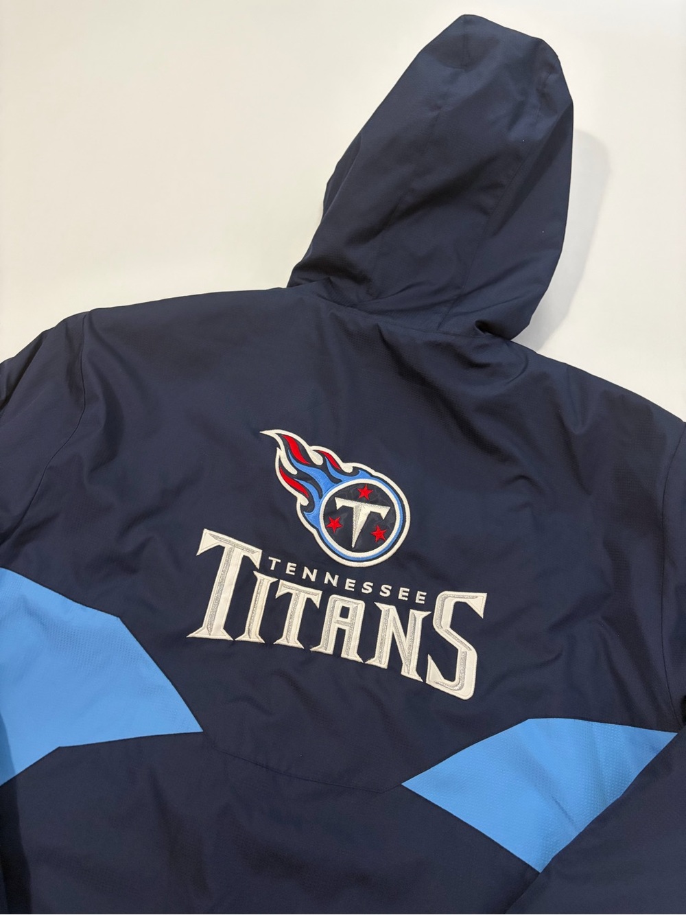 NFL Reebok Tennessee Titans Hooded Jacket Men’s XL Navy Football Fleece Lined